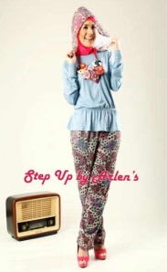 New Step up Sakira babyblue@180rb, 2pcs blouse kaos kapucon+celana aladin, InsyaAllah ready sore ini ya